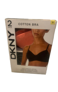 DKNY 2 PACK BRA Coral And Black RRP £30 SIze S